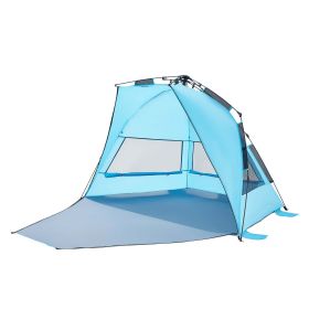 Beach Tent Sun Shelter for 4 Person, Pop Up Beach Tent UPF 50+ Protection, Portable Sun Shade Canopy with Carrying Bag and Sand Pockets
