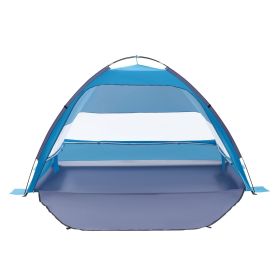 Beach Tent Sun Shelter for 4 Person, UPF 50+ Protection, Portable Sun Shade Canopy with Carrying Bag & Sand Pockets