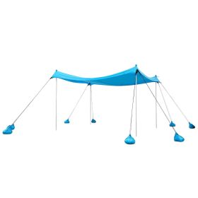 Beach Tent Sun Shelter, UPF50+ Sun Protection, 6.6 ft Tall, 10x10 ft, Easy Pop Up Beach Canopy with 8 Sandbags, Stability Poles, Sand Shovels